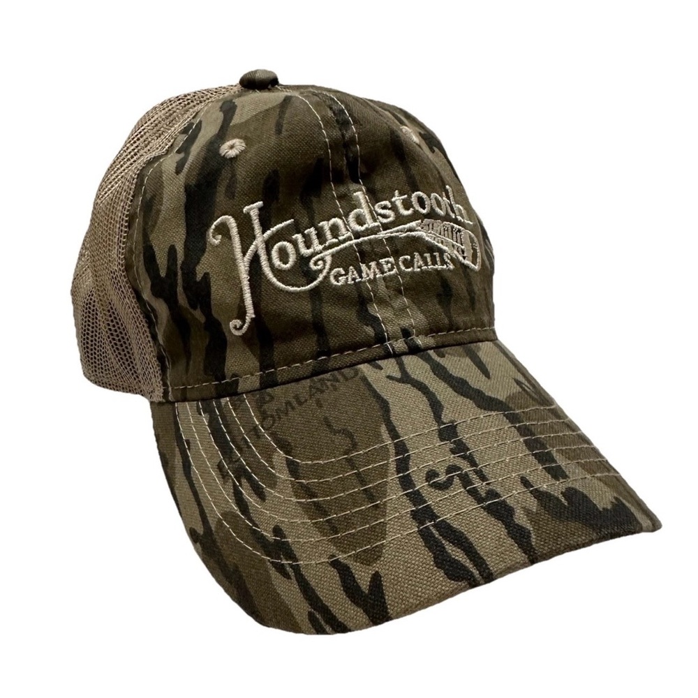 Houndstooth Game Calls Outdoor Camo Adjustable Trucker Hat Cap-Curved Brim